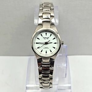 Womens OMAX Since 1946 White Dial Silver Tone Stainless Steel Watch New Battery